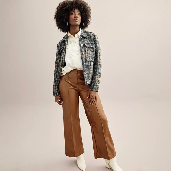 NEW Nine West Pleated Faux Leather Trouser. 18 - Picture 3 of 9